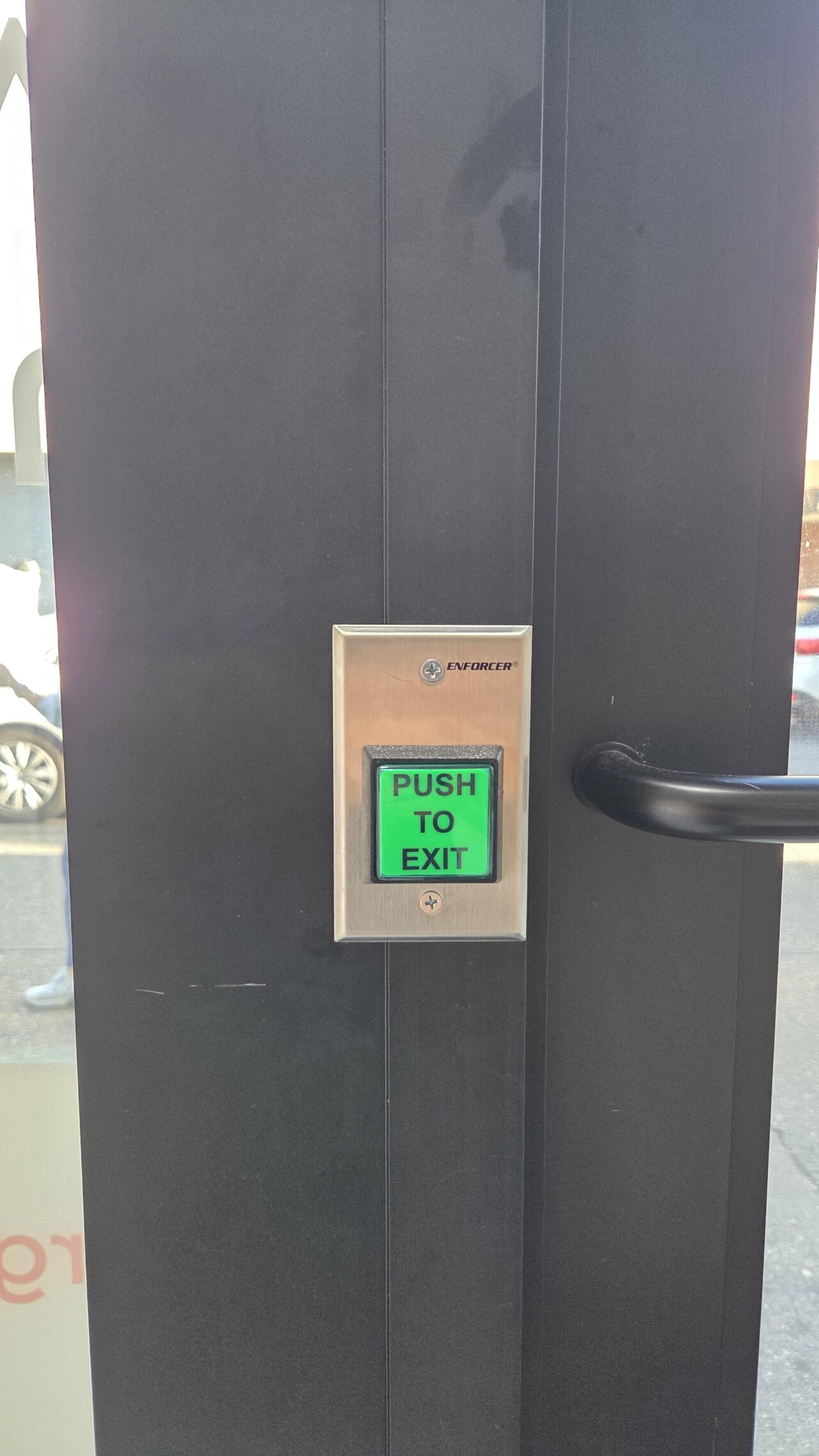 Enforcer PUSH TO EXIT button commercial access control