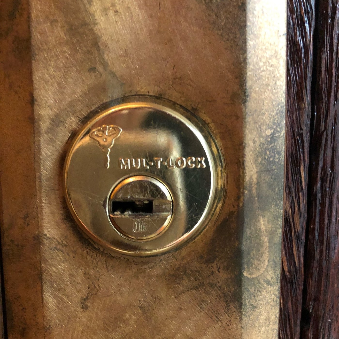 Mul-T-Lock high security cylinder - Metro Local Locksmith Mul-T-Lock high security cylinder installed on a door, Metro Local Locksmith